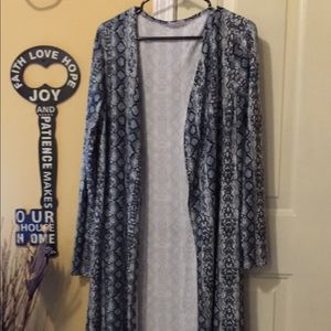 Stylish Grey Midi Duster Cardigan